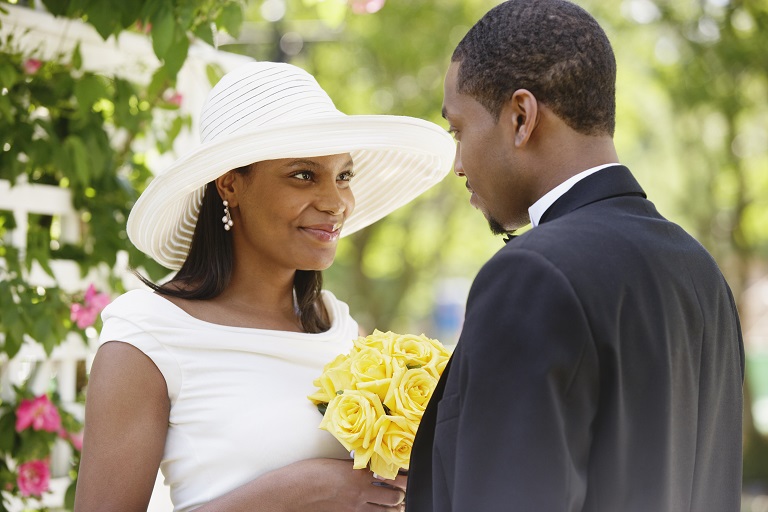 Image result for Black couple on wedding exchanging vows